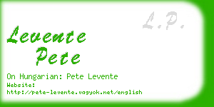 levente pete business card